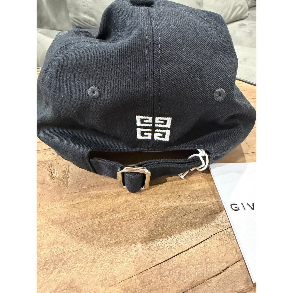Givenchy Black Logo Embroidered Cotton Baseball Cap Hat Adjustable Strap NWT - Picture 5 of 6